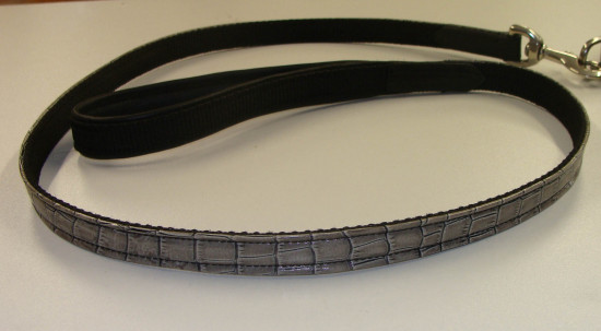 054 Hondenlijn croco leder Bruin met Bruin