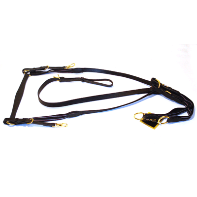 1003 HB Lederen Voortuig Gold Plated Zwart Pony