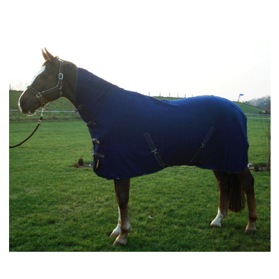 1310 HB  Fleecedeken Met Hals Navy 215cm