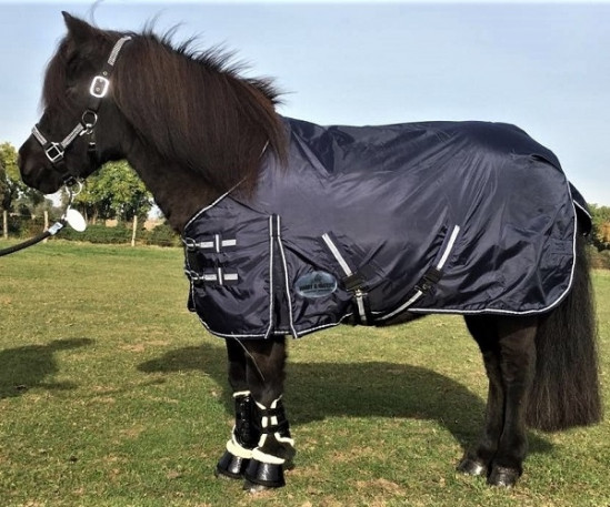 Outdoor regendeken pony blauw 200 grams
