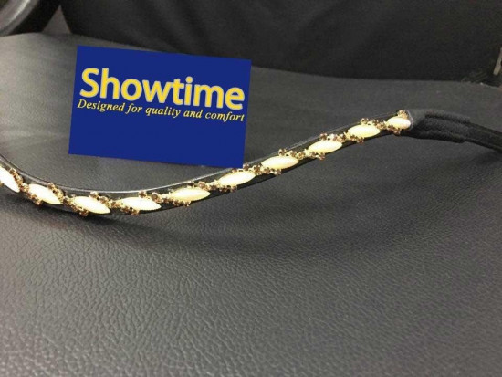536 HB Showtime Frontriem Opaal gold Zwart Cob