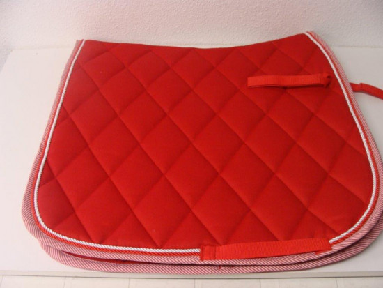 621 HB dressuur dekjes geblokt-Rood-Pony DR