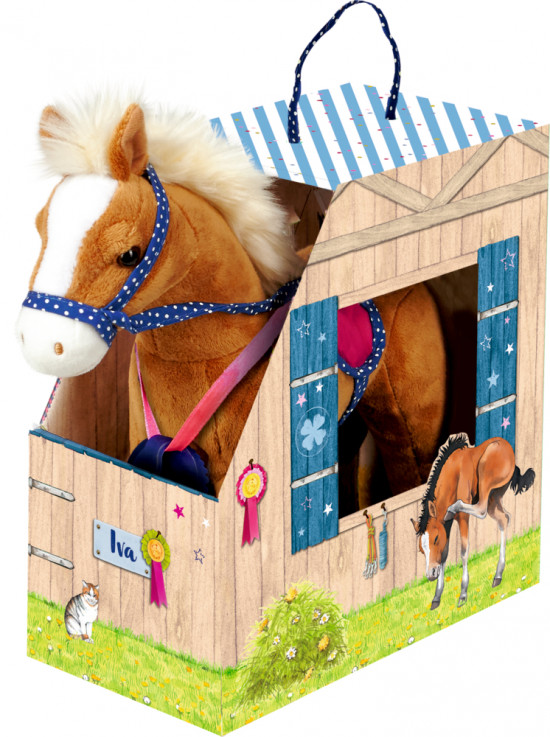 P-32 Paardenvriend Pluche paard in stal