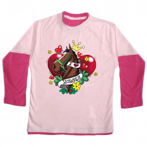 P-88 Dhr Herz katoenen T-shirts Horses