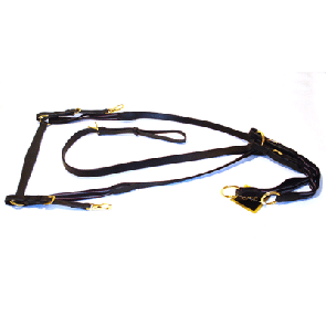 1003 HB Lederen Voortuig Gold Plated Zwart Pony
