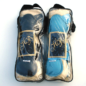 11118 HB Beenbeschermingset met bont Zwart Shetland