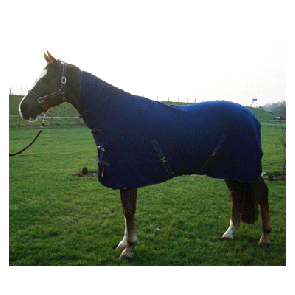 1310 HB  Fleecedeken Met Hals Navy 155cm