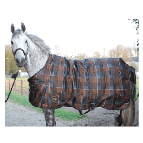 1414 HB 600 denier Outdoordeken Check bruin 195cm