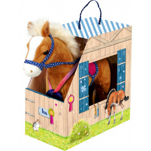 P-32 Paardenvriend Pluche paard in stal